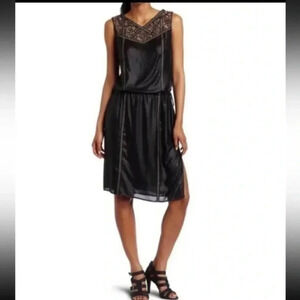 BCBGMAXAZRIA Whimsigoth Black Greta Lace Bohemian Gothic Cocktail Dress Size XS